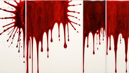 Fototapete - Blood Dripping from Above, Right to Left