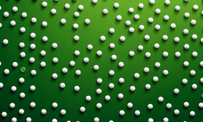 Aufkleber - a pattern of white circles on a green background, with one circle standing out in green