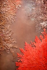 Leinwandbilder - a textured surface with a floral pattern in shades of pink and brown, creating a sense of depth and movement