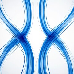 Poster - a symmetrical pattern of intersecting blue lines, creating a sense of movement and dynamism The lines are arranged diagonally, with the top line on the left and the bottom