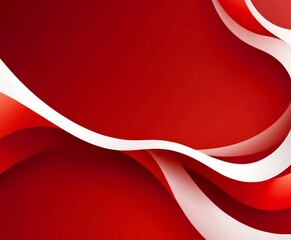 Poster - Abstract red and white wave pattern