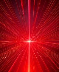 Leinwandbilder - a vibrant red laser beam radiating outwards from a central point, creating a striking visual effect