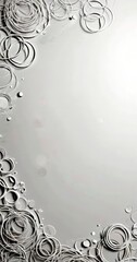 Poster - a white background with a repeating pattern of white circles and lines, creating a minimalist and abstract design