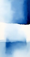 Leinwandbilder - a watercolor painting with a gradient of blue and white colors, creating a serene and calming atmosp