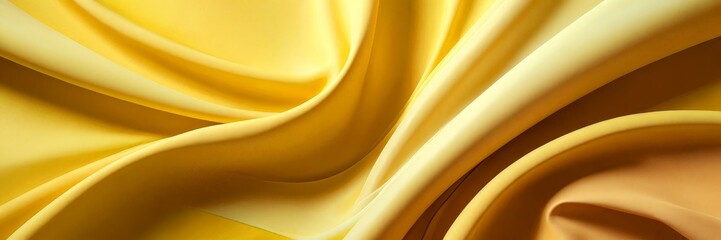 Aufkleber - a close-up view fabric with a flowing, curving pattern in shades of yellow and orange, creating a sense of movement and softness