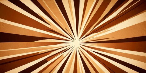 Leinwandbilder - a radial pattern of brown and beige stripes radiating outwards from a central point, creating a vibrant and dynamic visual effect