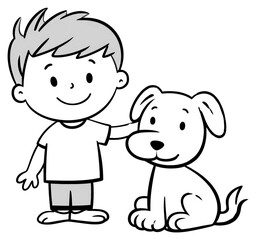 Canvas Print - PNG Dog drawing cartoon sketch.