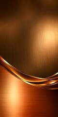 Fototapete - a textured metallic surface with a gradient of warm brown tones, creating a sense of depth and movement The metallic surface is adorned with a curved line that adds a