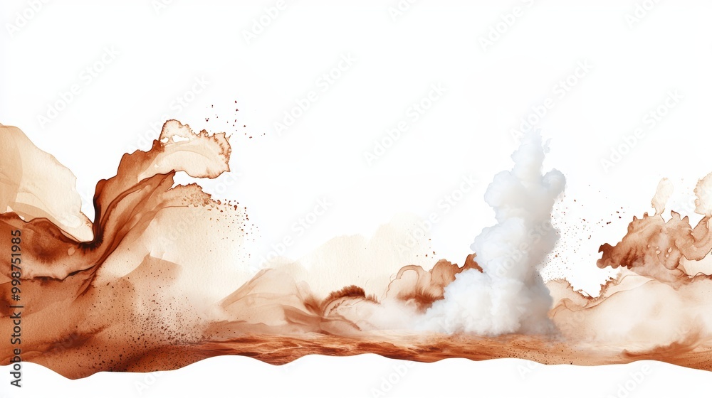 A geyser erupting with force, sending water and steam into the sky ...