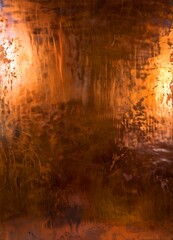 Leinwandbilder - a textured surface with a warm, reddish-brown hue, giving it a rustic and aged appearance The surface is covered in small, irregularly shaped particles, creating a sense of