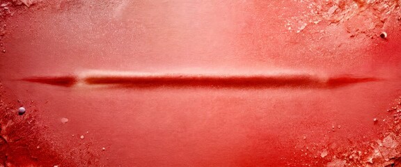 Aufkleber - A close-up pinkish-red skin texture with a faint line running through it, set against a pinkish-red background with small white specks