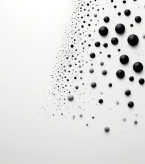 Poster - a monochromatic abstract composition of black dots and circles, creating a sense of depth and movement