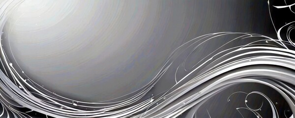 Fototapete - a white abstract background with a wave-like pattern of curved lines and swirls, creating a sense of movement and fluidity