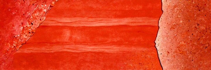 Leinwandbilder - a pinkish-red abstract background with a textured, uneven surface The left side of dominated by a vertical line, while the right side is adorned with a