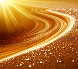 Fototapete - a golden wave-like pattern with a shimmering golden glittering effect, creating a visually striking and captivating composition