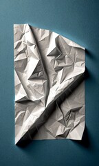 Aufkleber - A crumpled white paper is shown against a blue background, creating a minimalist and abstract composition