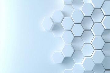 Poster - An abstract pattern background with hexagonal wall textures on a white background of hexagonal polygons. The surface of the wall is decorated with hexagonal polygons.