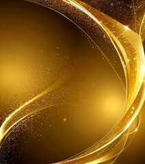Fototapete - a golden, abstract background with a wave-like pattern and sparkling elements, creating a sense of movement and depth