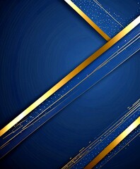 Wall Mural - a dark blue background with diagonal gold stripes and scattered gold stars, creating a striking contrast and a sense of depth