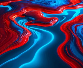 Poster - a swirling pattern of red and blue hues, creating a dynamic and abstract visual effect