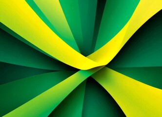 Leinwandbilder - a vibrant abstract composition of intersecting lines in various shades of green and yellow, creating a dynamic and visually striking pattern