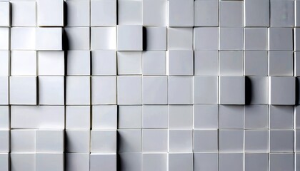 Leinwandbilder - A grid of white cubes, each with a unique color, arranged in a repeating pattern against a white background
