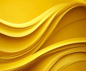 Poster - a repeating pattern of overlapping yellow and orange paper shapes, creating a dynamic and visually striking composition