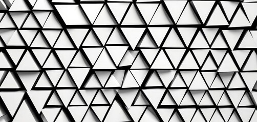 Fototapete - A repeating pattern of white triangles arranged in a grid-like fashion, creating a visually striking and geometric design