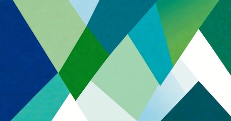 Aufkleber - a geometric pattern composed of intersecting lines and triangles in various shades of green, blue, and white, creating a visually striking and abstract design
