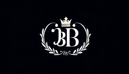 Luxurious Initial B Gold Logo Featuring an Elegant Crown