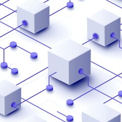 Poster - An abstract geometric background with polygon shape patterns and isometric blocks