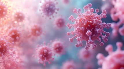 Wall Mural - microscopic view of a virus: a close-up look at the tiny world of disease