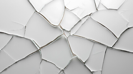 Wall Mural - Cracked white surface with intricate patterns