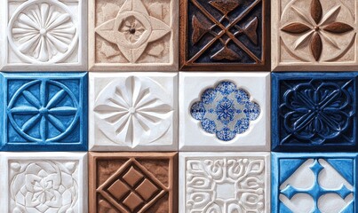 Poster - Orient tiles background pattern. Turkish ceramic tiles texture.
