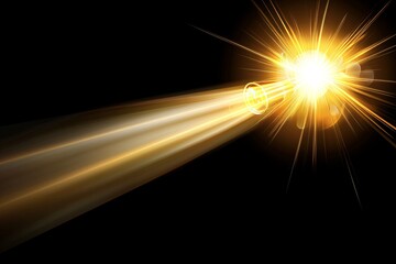 Wall Mural - this is an abstract lens flare light over black background in the form of sun rays. the lens flare l