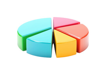Poster - Colorful pie chart isolated on transparent background.