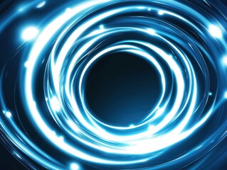 Wall Mural - Abstract blue background with a glowing white light and energy, a portal or vortex concept Generative AI