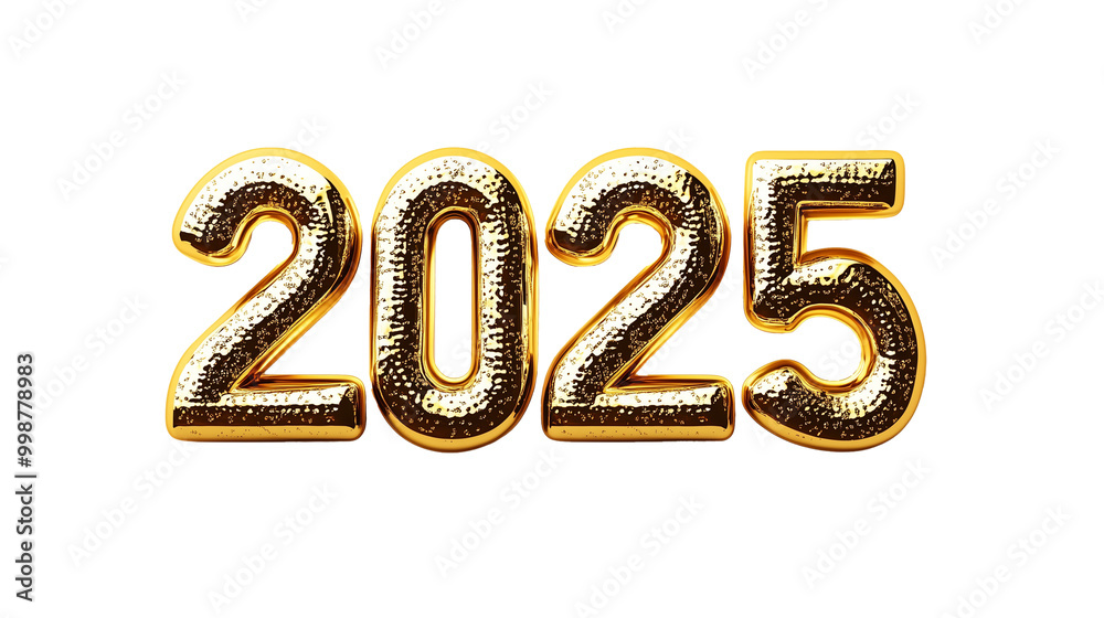 Symbol roku '2025', zaprezentowany na przezroczystym tle, wyróżnia się ...