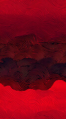 chinese new year background, red pattern with traditional chinese wave patterns