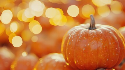 Sticker - Pumpkin bokeh background