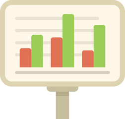 Poster - This minimal design icon features a flip chart displaying a bar chart, perfect for representing data visualization