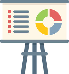 Poster - whiteboard is showing charts and data analysis for a business presentation