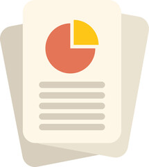Poster - business report with a pie chart and text describing results