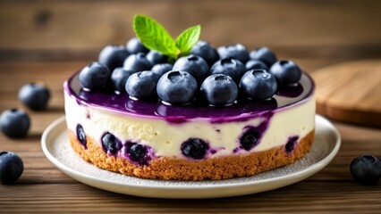 Sticker -  Delicious Blueberry Cheesecake ready to be savored