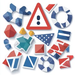 Poster - Colorful Warning Signs and Safety Labels Collection