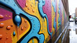 © SkyRoom Gallery - colorful graffiti wall in perspective