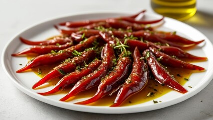 Wall Mural -  Deliciously roasted red peppers seasoned to perfection