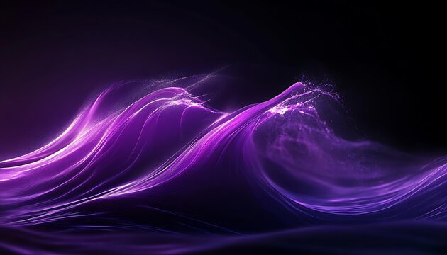 Dark purple streak waves on dark background, generative ai
