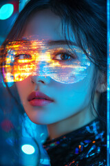 Poster - a woman covering her face with a vinyl