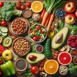 © Oprek - Natural Healthy Food Composition with Various Fruits, Vegetables, and Nuts.